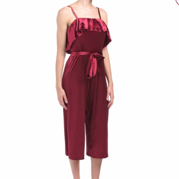Pants - Wine Velvet Jumpsuit